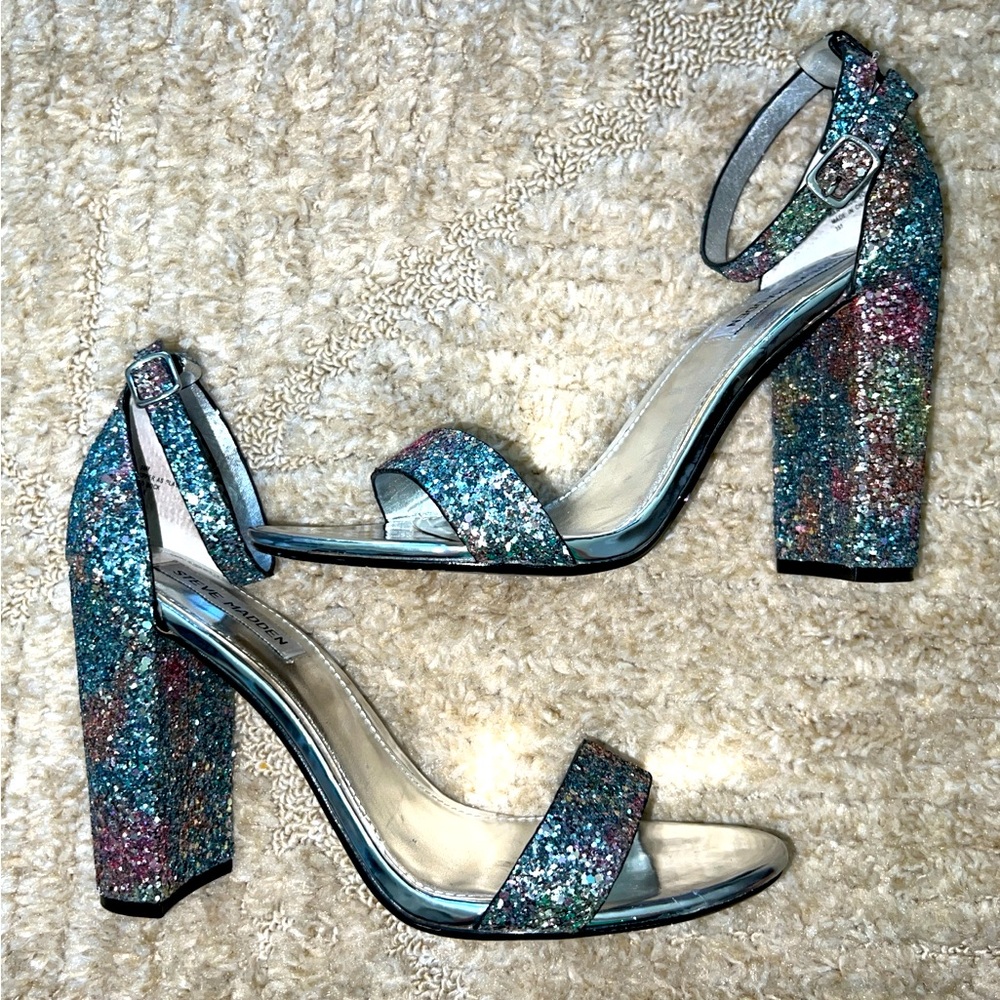 Steve Madden Carsson Bright Multi Rainbow Glitter Pumps Size 10